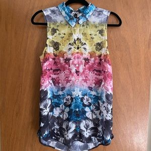 H&M Divided floral rainbow sleeveless blouse